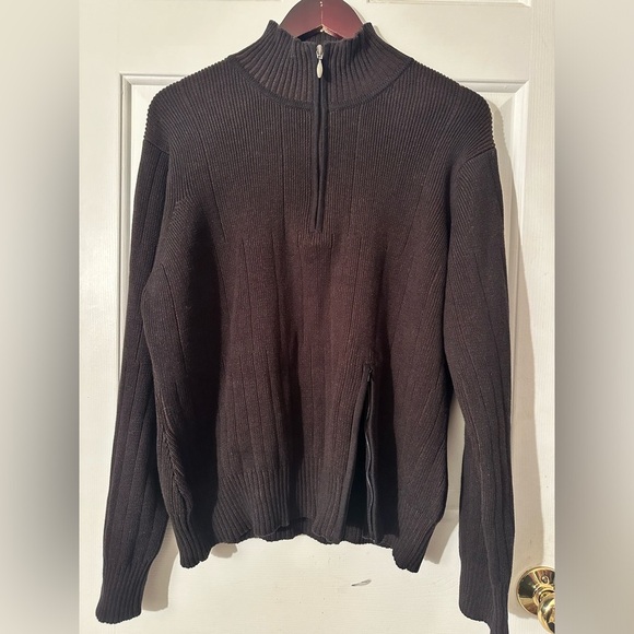 NWT ICELANDIC DESIGN Black 3/4 Mock Turtleneck 100% Cotton Ribbed HIP ZIP XXL - Picture 5 of 16